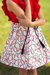 Red & White Baseball Heart Dress - Sparkle in Pink