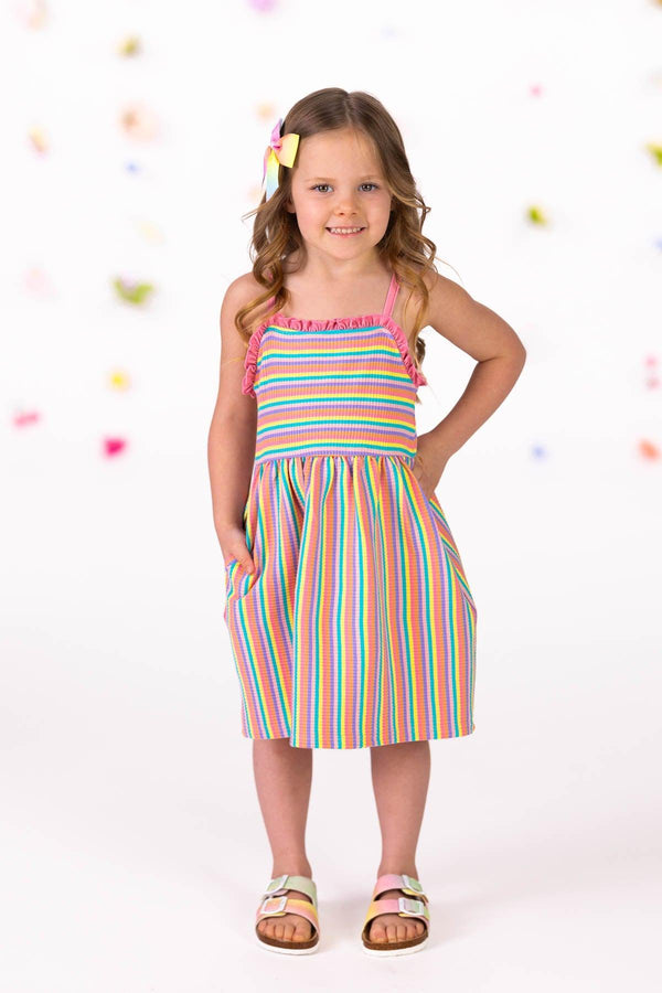 Rainbow Striped Dress | Sparkle in Pink