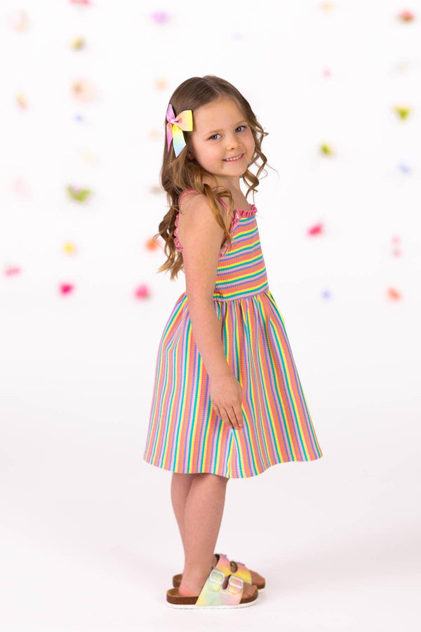 Rainbow Striped Dress | Sparkle in Pink