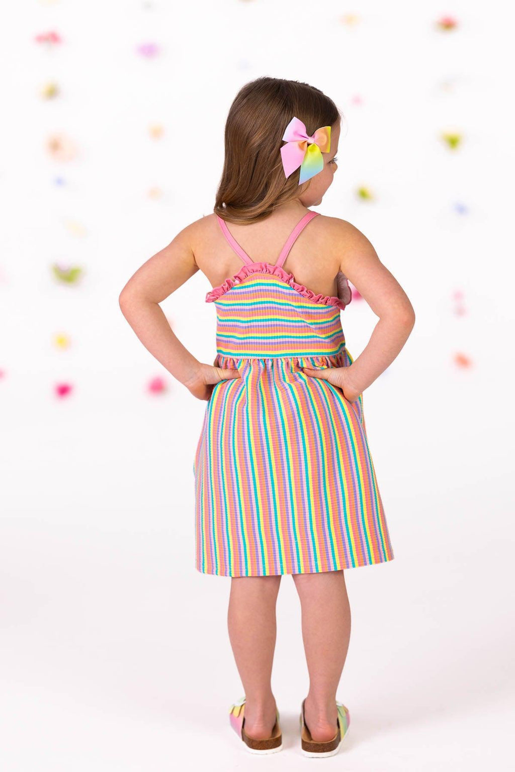 Rainbow Striped Dress | Sparkle in Pink