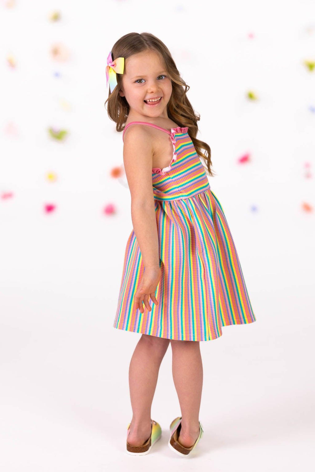 Rainbow Striped Dress | Sparkle in Pink