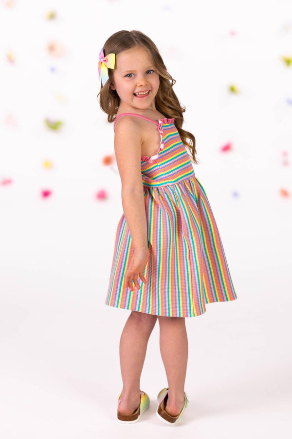 Rainbow Striped Dress | Sparkle in Pink