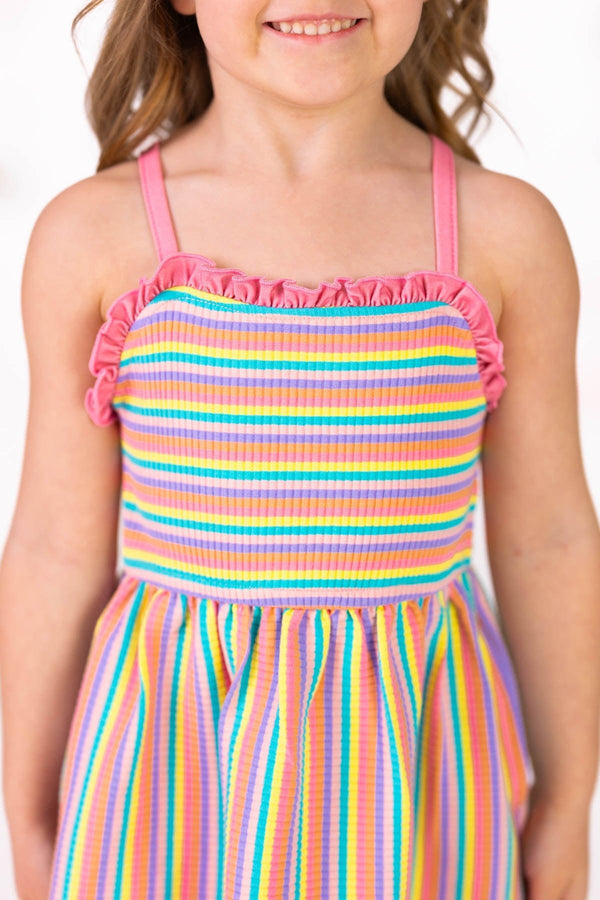 Rainbow Striped Dress | Sparkle in Pink
