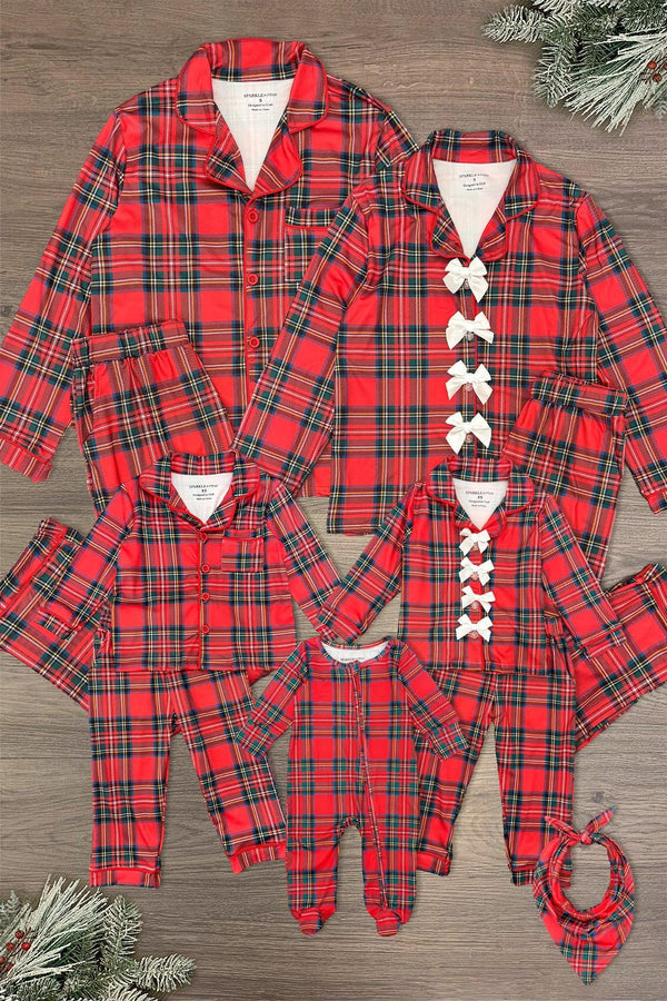 Red & Green Plaid Family Pajama Set - AND PET BANDANA!