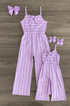 Mom & Me - Stripe Jumpsuit - Sparkle in Pink