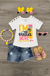 "I'm Outta Here, Hello! Summer" School Top | Sparkle in Pink