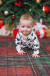 Bamboo White Candy Cane Truck Onesie | Sparkle in Pink