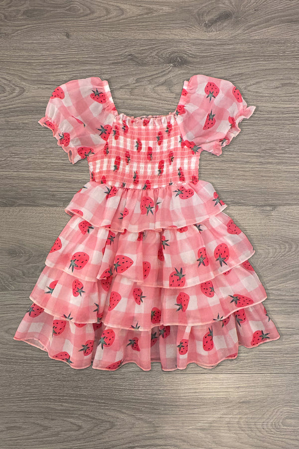Mom & Me - Pink Gingham Strawberry Dress | Sparkle in Pink
