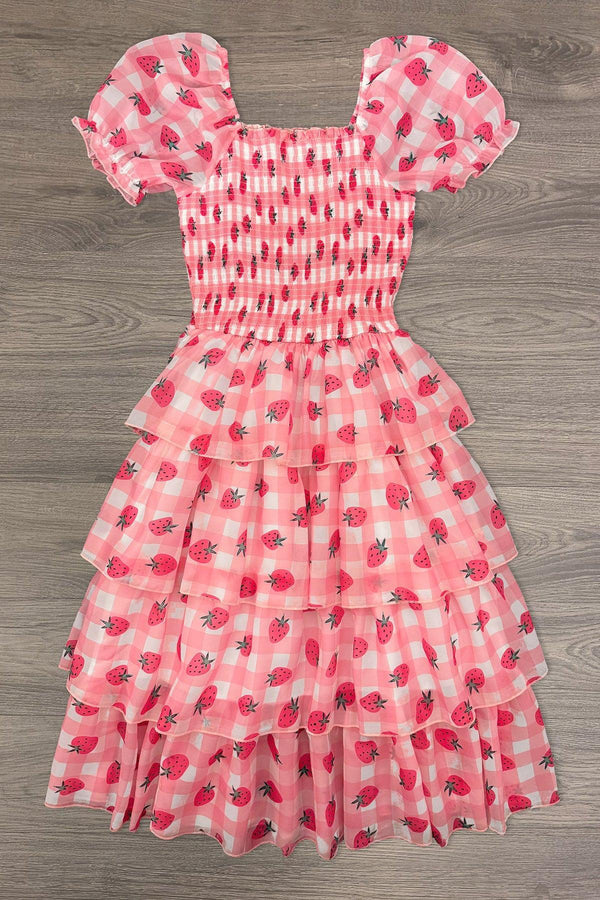 Mom & Me - Pink Gingham Strawberry Dress | Sparkle in Pink
