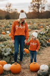 Mom & Me - "Thankful" Orange Pearl Sweater