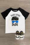 "Pre-K - 3rd Grade Dude" White & Black Top - Sparkle in Pink
