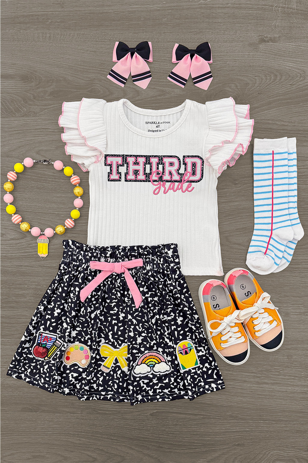 "Pre-K - Sixth Grade" Notebook Skirt Set