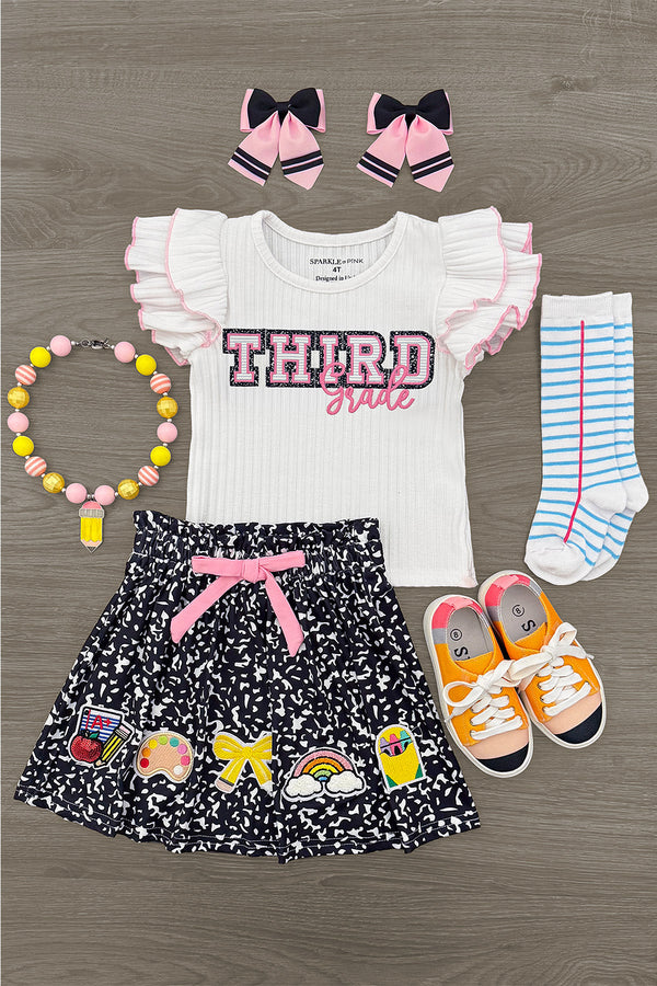 "Pre-K - Sixth Grade" Notebook Skirt Set