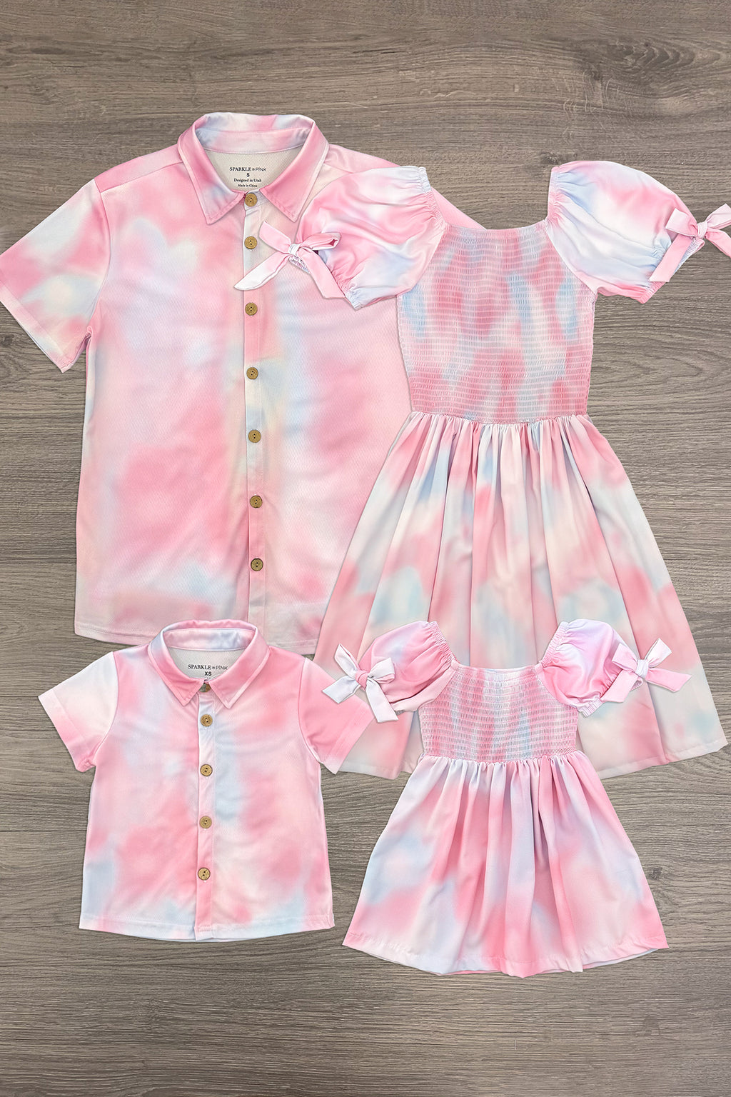Pastel Tie Dye Family Set | Sparkle in Pink