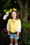 Yellow Pencil Sequin Jacket - Sparkle in Pink