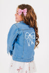 Pearl Bow Denim Jacket | Sparkle in Pink