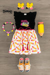 "Pre-K - 5th Grade" Black & White Pencil Dress - Sparkle in Pink