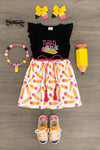 "Pre-K - 5th Grade" Black & White Pencil Dress - Sparkle in Pink