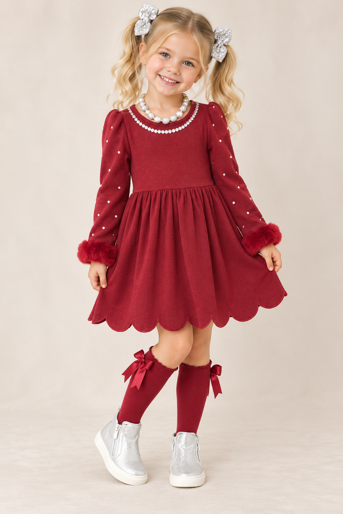 Fuzzy Rhinestone Dress