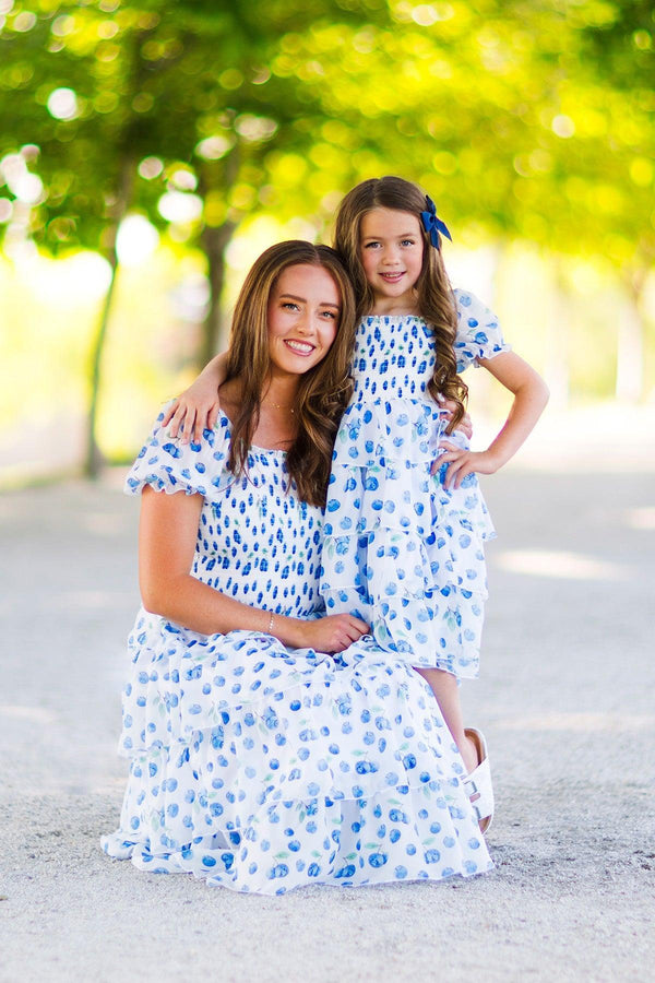 Mom & Me - Blueberry Ruffle Dress | Sparkle in Pink