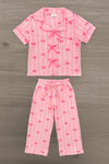 Mom & Me - Pink Stripe Bow Pajamas