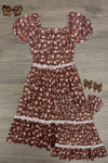 Mom & Me - Brown Floral Dress