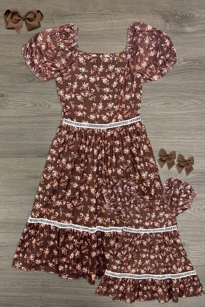 Mom & Me - Brown Floral Dress