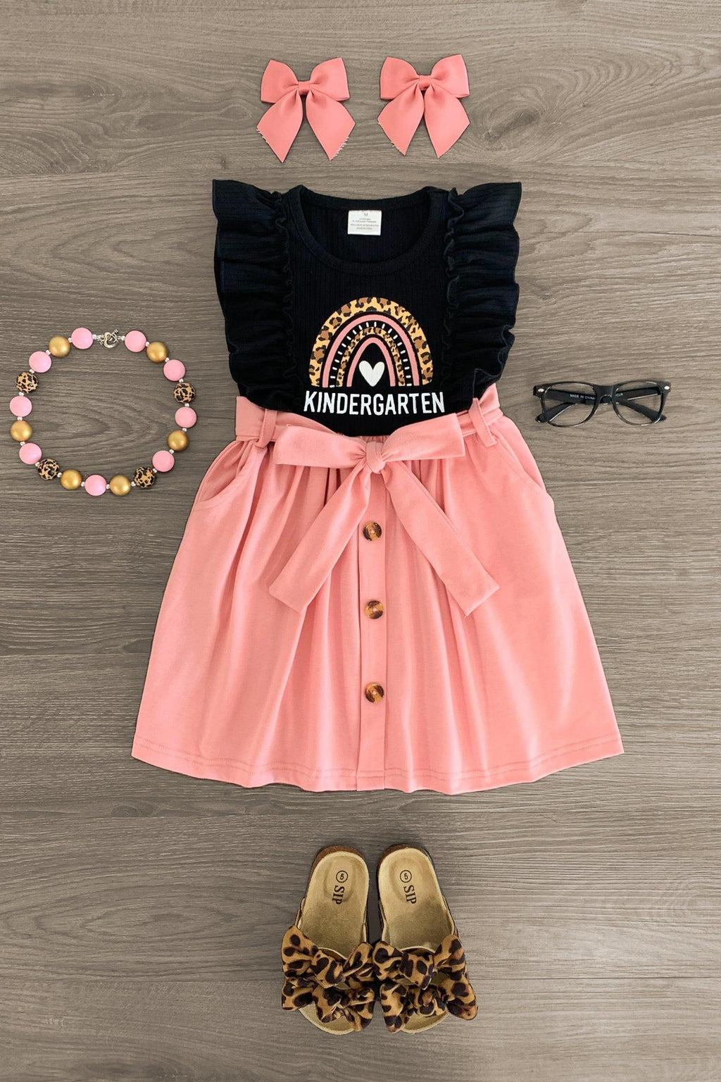 "Pre-K - 4th Grade" Black & Pink Dress - Sparkle in Pink