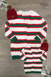 Mom & Me - Red & Green Stripe Cardigan