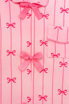Mom & Me - Pink Stripe Bow Pajamas
