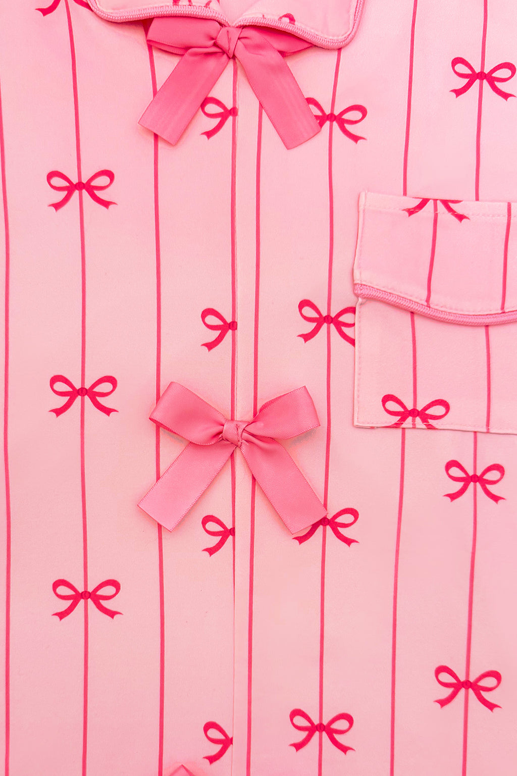 Mom & Me - Pink Stripe Bow Pajamas