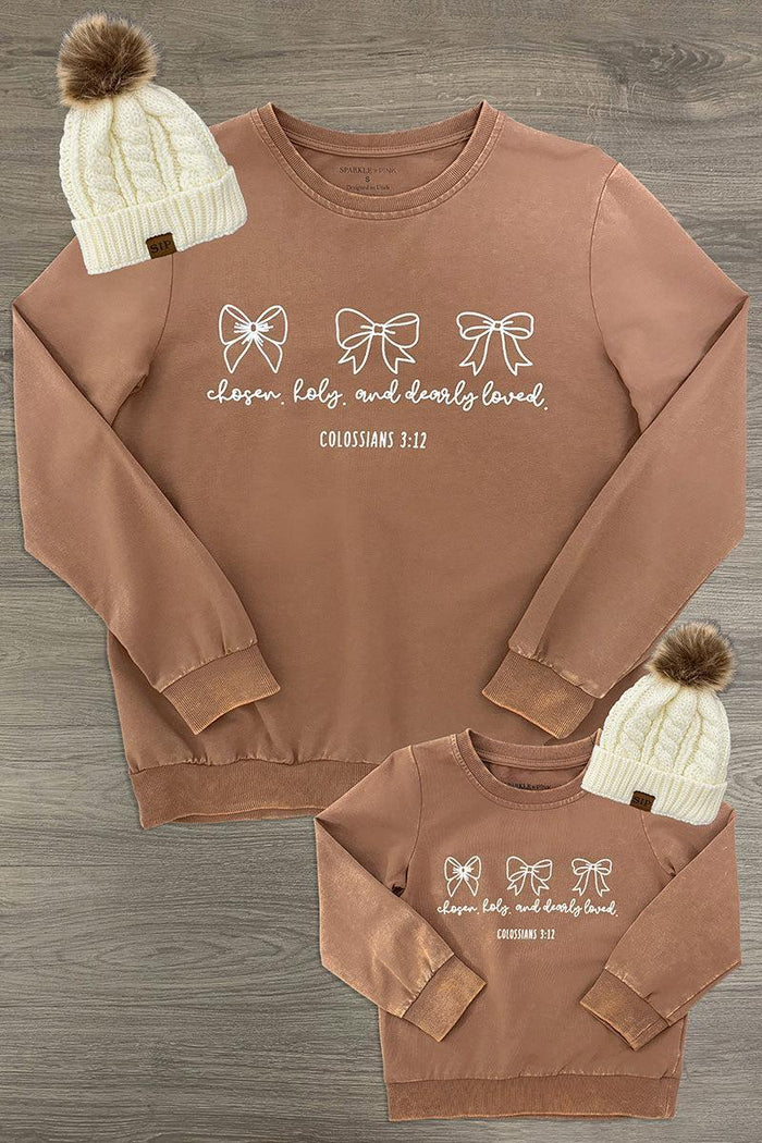 Mom & Me - Colossians 3:12 Long Sleeve Top - CHILD-6-12 Months - 12" in center front.