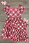 Mom & Me - Dusty Rose Plaid Dress - Sparkle In Pink