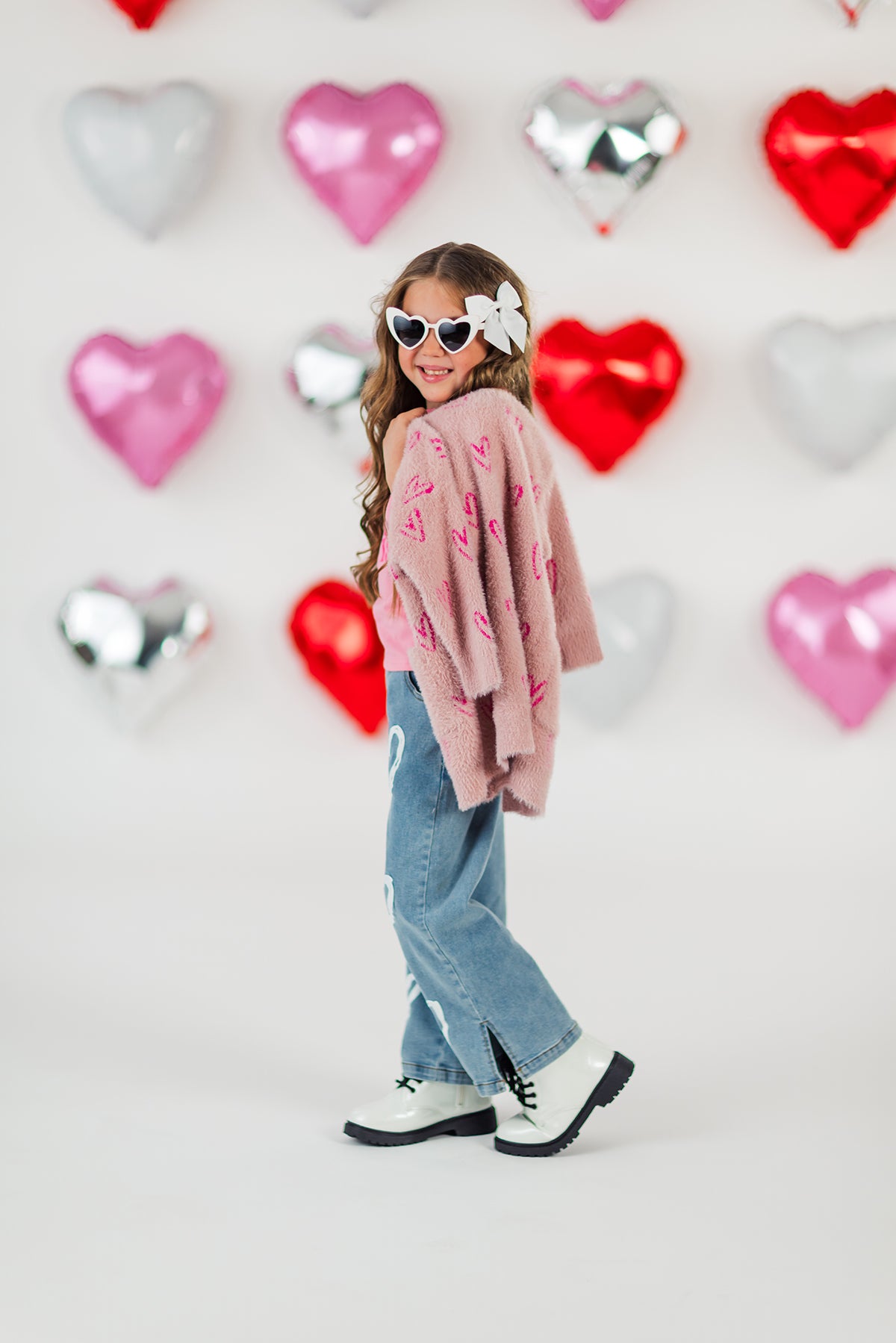 Mom & Me - Pink Heart Cardigan