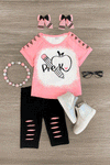 "Pre-K - 5th Grade" Pink Capri Set | Sparkle in Pink