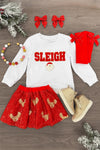 "Sleigh" Red Sequin Skirt Set | Sparkle in Pink