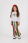 "Jolly" Chenille Patch Sequin Flare Set | Sparkle in Pink