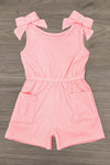 Ribbed Bow Romper | Sparkle in Pink