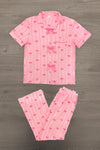 Mom & Me - Pink Stripe Bow Pajamas