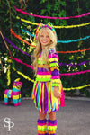 Rainbow Piñata Girl Costume 4 Piece Set