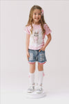 Bubblegum Bunny Distressed Denim Short Set