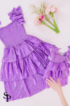 Mom & Me - Metallic Ruffle Dress