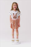 Rose Gold Bunny Sequin Skirt Set