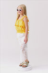 Mustard & White Floral Lace Pant Set