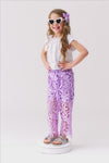 Lavender Floral Lace Pant Set