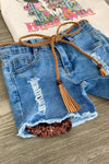 "She Kinda Buck Wild" Denim Short Set