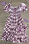 Mom & Me - Purple Gingham Dress - Sparkle In Pink
