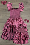 Mom & Me - Purple & Rust Metallic Dress
