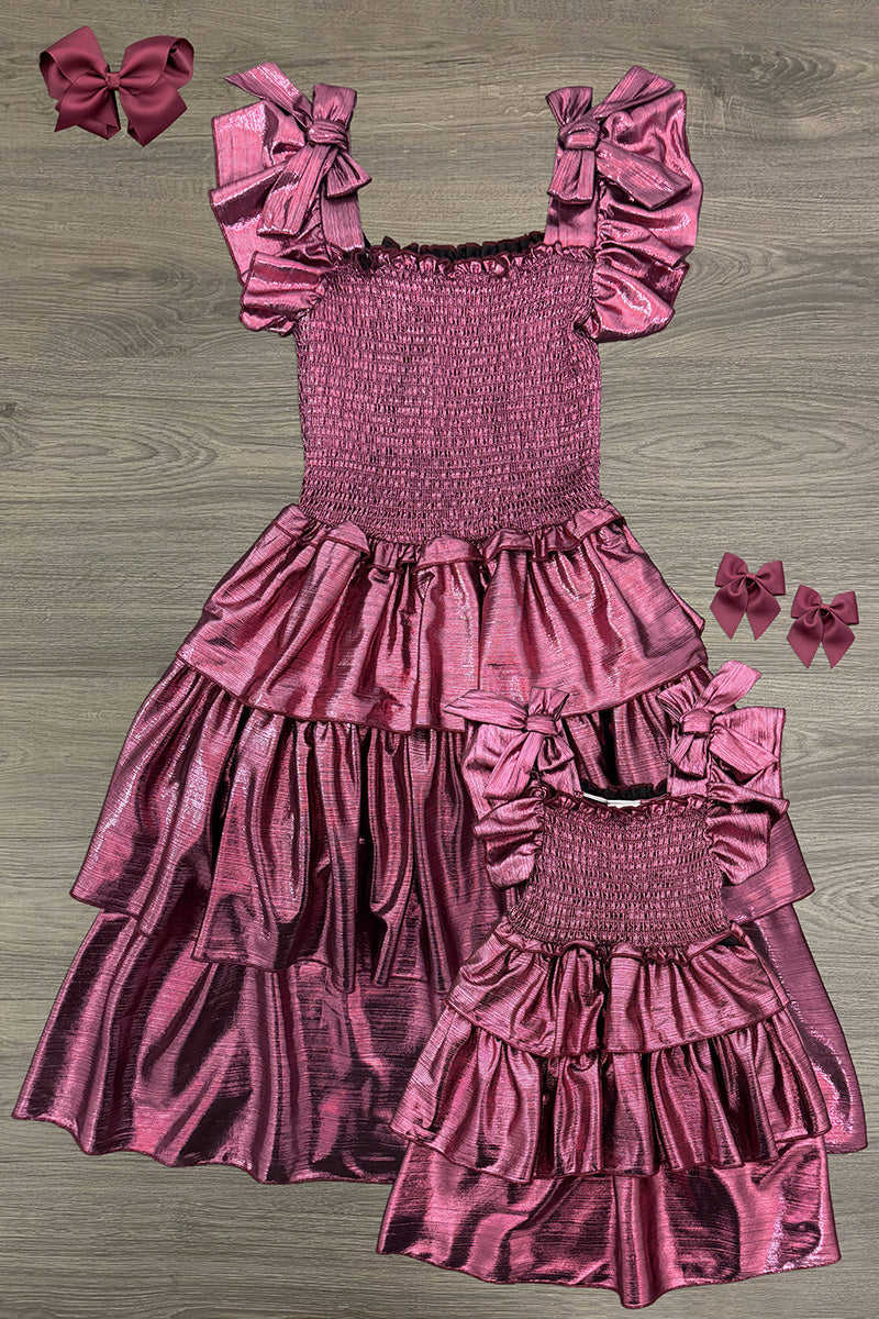 Mom & Me - Purple & Rust Metallic Dress