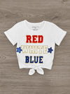 "Red, White, Blue" Red Denim Short Set | Sparkle in Pink